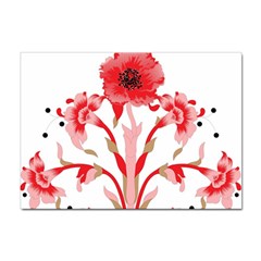 A Design Of A Red Flower On A White Background Sticker A4 (100 Pack)