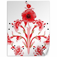 A Design Of A Red Flower On A White Background Canvas 12  X 16 