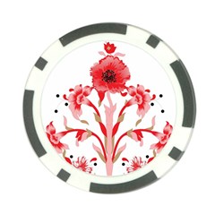 A Design Of A Red Flower On A White Background Poker Chip Card Guard (10 Pack)