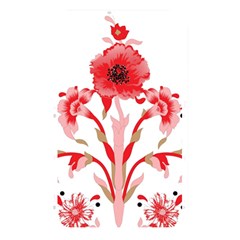 A Design Of A Red Flower On A White Background Memory Card Reader (rectangular)