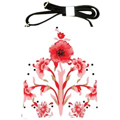 A Design Of A Red Flower On A White Background Shoulder Sling Bag