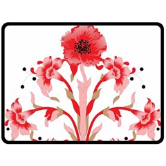 A Design Of A Red Flower On A White Background Fleece Blanket (large)