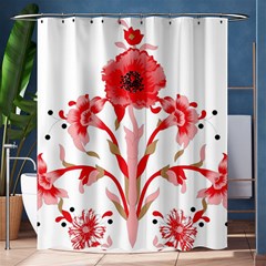 A Design Of A Red Flower On A White Background Shower Curtain 60  X 72  (medium) 