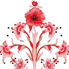 A Design Of A Red Flower On A White Background Play Mat (rectangle)