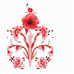 A Design Of A Red Flower On A White Background Large Garden Flag (two Sides)