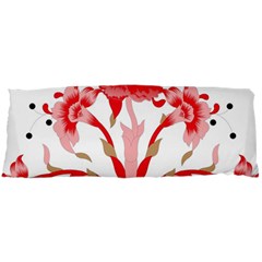 A Design Of A Red Flower On A White Background 15 x40  Body Pillow Case Dakimakura (two Sides)