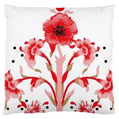 A Design Of A Red Flower On A White Background Large Cushion Case (two Sides)