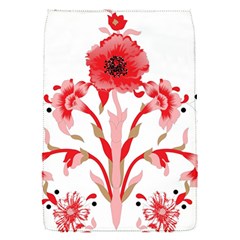 A Design Of A Red Flower On A White Background Removable Flap Cover (s)