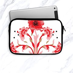 A Design Of A Red Flower On A White Background Apple Ipad Mini Zipper Cases