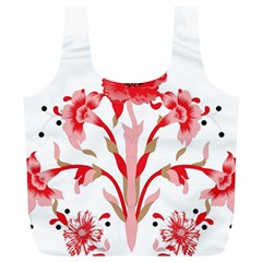 A Design Of A Red Flower On A White Background Full Print Recycle Bag (xl)