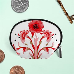 A Design Of A Red Flower On A White Background Accessory Pouch (small)