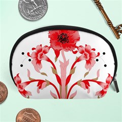 A Design Of A Red Flower On A White Background Accessory Pouch (large)