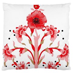 A Design Of A Red Flower On A White Background Standard Premium Plush Fleece Cushion Case (one Side)