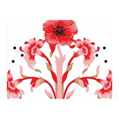 A Design Of A Red Flower On A White Background Two Sides Premium Plush Fleece Blanket (mini)