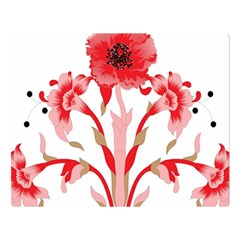 A Design Of A Red Flower On A White Background Two Sides Premium Plush Fleece Blanket (large)