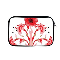 A Design Of A Red Flower On A White Background Apple Macbook Pro 13  Zipper Case