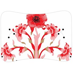 A Design Of A Red Flower On A White Background Velour Seat Head Rest Cushion by catchydesignhill