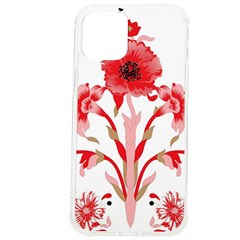 A Design Of A Red Flower On A White Background Iphone 12 Pro Max Tpu Uv Print Case