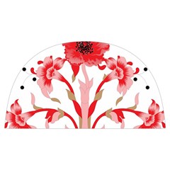 A Design Of A Red Flower On A White Background Anti Scalding Pot Cap by catchydesignhill