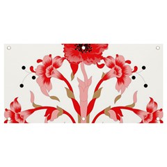 A Design Of A Red Flower On A White Background Banner And Sign 4  X 2 