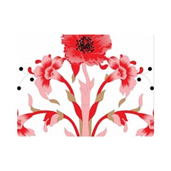 A Design Of A Red Flower On A White Background Premium Plush Fleece Blanket (mini)