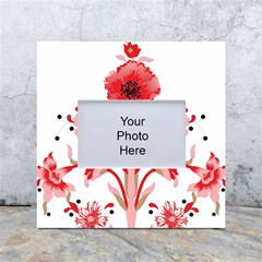 A Design Of A Red Flower On A White Background White Box Photo Frame 4  X 6 