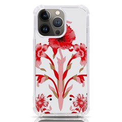 A Design Of A Red Flower On A White Background Iphone 13 Pro Tpu Uv Print Case