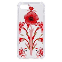 A Design Of A Red Flower On A White Background Iphone Se