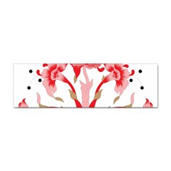 A Design Of A Red Flower On A White Background Sticker (bumper)