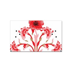 A Design Of A Red Flower On A White Background Sticker Rectangular (100 Pack)