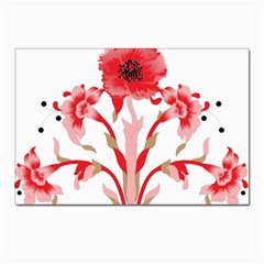 A Design Of A Red Flower On A White Background Postcards 5  X 7  (pkg Of 10)