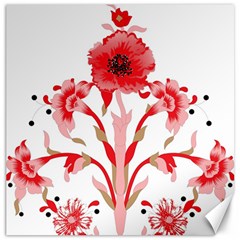 A Design Of A Red Flower On A White Background Canvas 20  X 20 