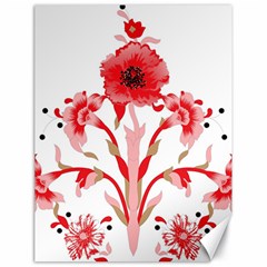 A Design Of A Red Flower On A White Background Canvas 18  X 24 