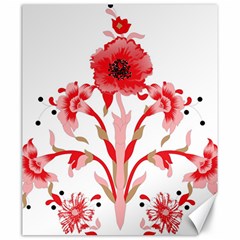 A Design Of A Red Flower On A White Background Canvas 20  X 24 