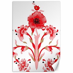 A Design Of A Red Flower On A White Background Canvas 20  X 30 