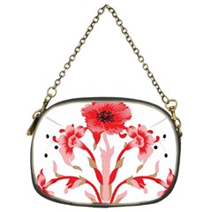 A Design Of A Red Flower On A White Background Chain Purse (two Sides)