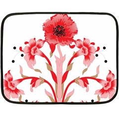 A Design Of A Red Flower On A White Background Fleece Blanket (mini)