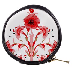 A Design Of A Red Flower On A White Background Mini Makeup Bag