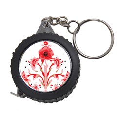 A Design Of A Red Flower On A White Background Measuring Tape