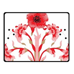 A Design Of A Red Flower On A White Background Fleece Blanket (small)