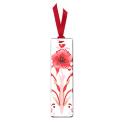 A Design Of A Red Flower On A White Background Small Book Marks