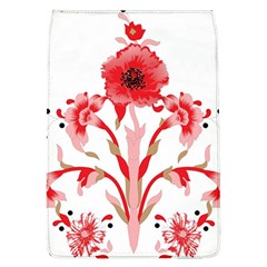 A Design Of A Red Flower On A White Background Removable Flap Cover (l)