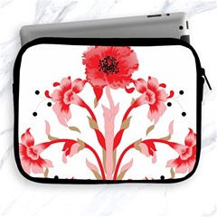 A Design Of A Red Flower On A White Background Apple Ipad 2/3/4 Zipper Cases