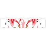 A Design Of A Red Flower On A White Background Small Premium Plush Fleece Scarf Front