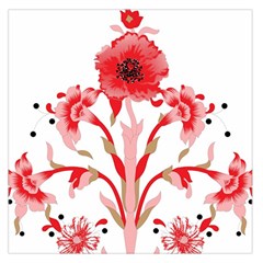 A Design Of A Red Flower On A White Background Square Satin Scarf (36  X 36 )