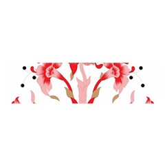 A Design Of A Red Flower On A White Background Oblong Satin Scarf (16  X 60 )