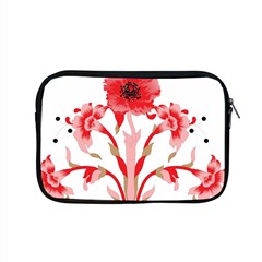 A Design Of A Red Flower On A White Background Apple Macbook Pro 15  Zipper Case