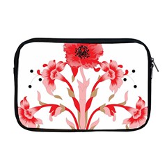 A Design Of A Red Flower On A White Background Apple Macbook Pro 17  Zipper Case