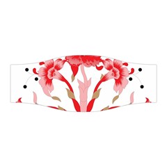 A Design Of A Red Flower On A White Background Stretchable Headband