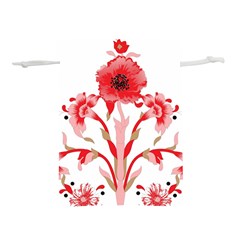 A Design Of A Red Flower On A White Background Lightweight Drawstring Pouch (s)